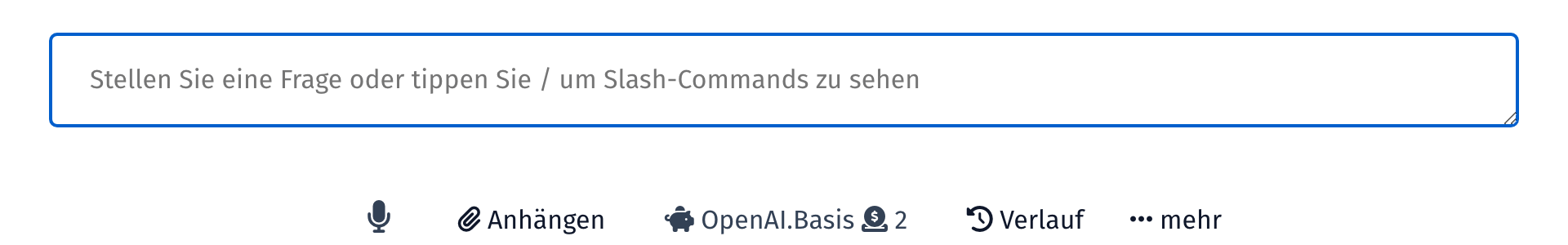 Modell-Anzeige unter dem Chat-Eingabefeld